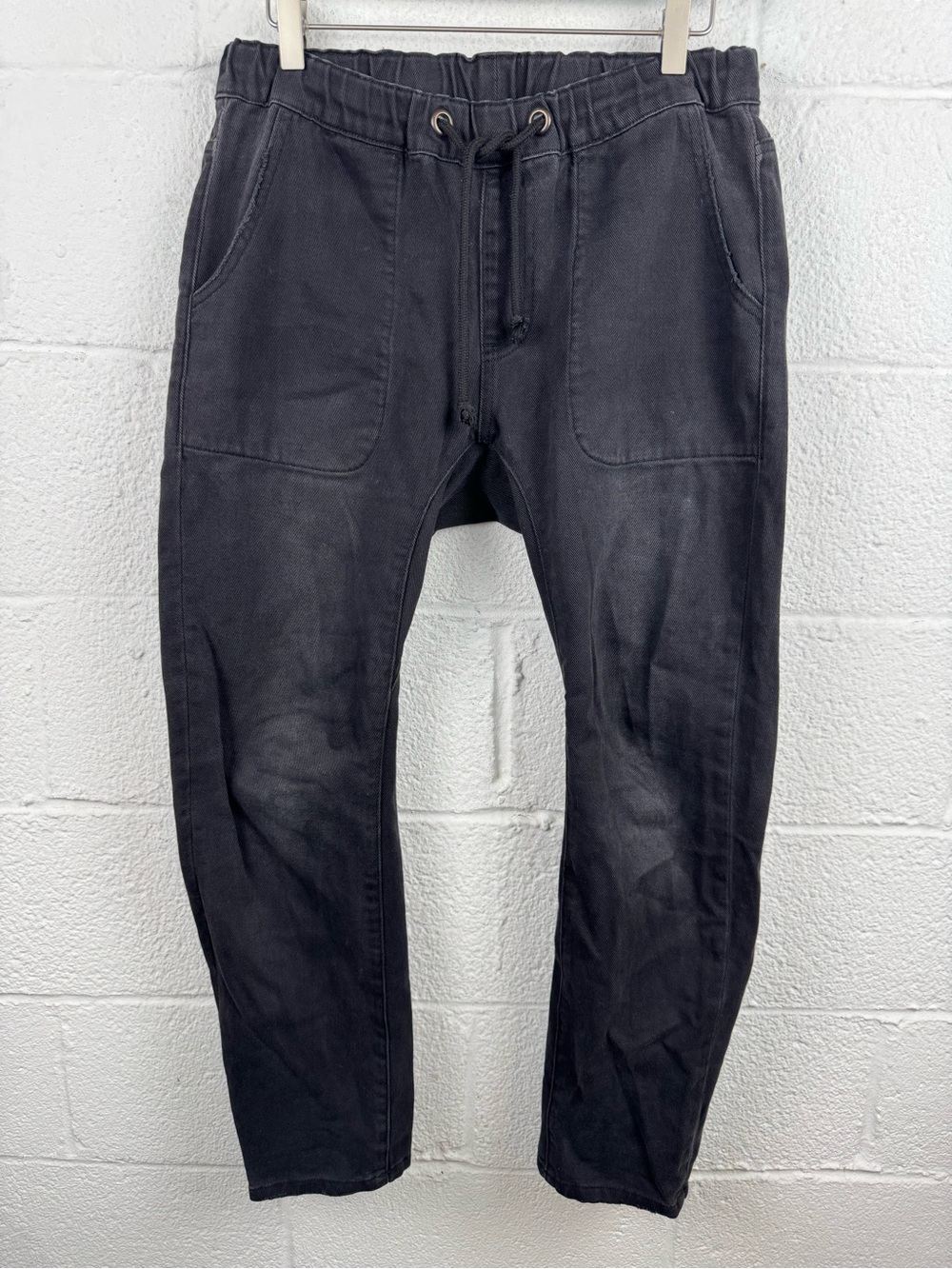 One Teaspoon Shabbies Drawstring Drop-Crotch Pants Black Small